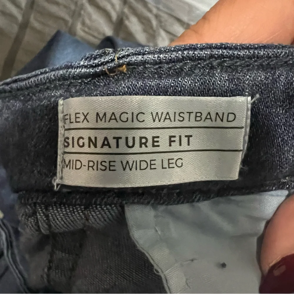 Lane Bryant Mid Rise Classic Fit Wide Leg Viscose Lyocel Long Tall Trouser Jeans